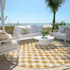 Piper Looms Chantille Geometric ACN1958 Orange Machine Washable Area Rug Round Outdoor Lifestyle Image Feature