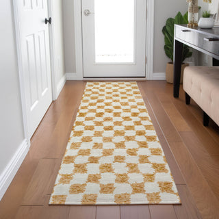Piper Looms Chantille Geometric ACN1958 Orange Machine Washable Area Rug Runner Lifestyle Image Feature