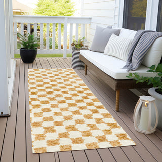 Piper Looms Chantille Geometric ACN1958 Orange Machine Washable Area Rug Runner Outdoor Lifestyle Image Feature