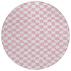 Piper Looms Chantille Geometric ACN1958 Pink Machine Washable Area Rug Round Main Image