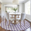 Piper Looms Chantille Geometric ACN1958 Purple Machine Washable Area Rug Round Lifestyle Image Feature