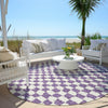Piper Looms Chantille Geometric ACN1958 Purple Machine Washable Area Rug Round Outdoor Lifestyle Image Feature