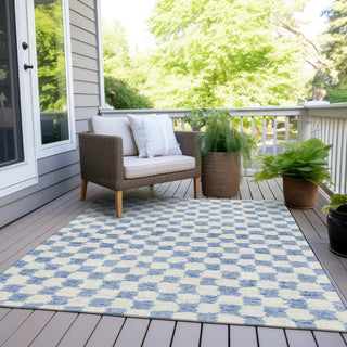 Piper Looms Chantille Geometric ACN1958 Sky Machine Washable Area Rug Outdoor Lifestyle Image Feature