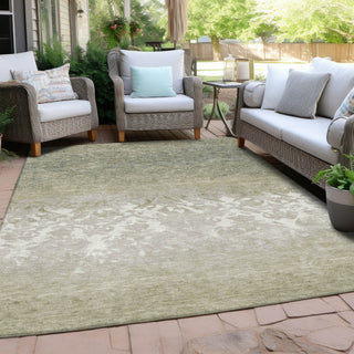 Piper Looms Chantille Damask ACN1959 Beige Machine Washable Area Rug Outdoor Lifestyle Image Feature