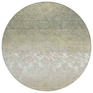Piper Looms Chantille Damask ACN1959 Beige Machine Washable Area Rug Round Main Image