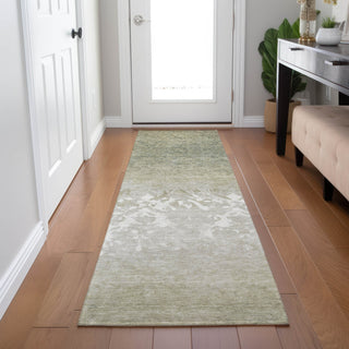Piper Looms Chantille Damask ACN1959 Beige Machine Washable Area Rug Runner Lifestyle Image Feature