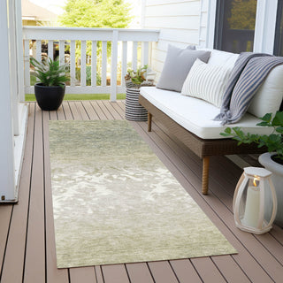 Piper Looms Chantille Damask ACN1959 Beige Machine Washable Area Rug Runner Outdoor Lifestyle Image Feature