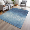 Piper Looms Chantille Damask ACN1959 Denim Machine Washable Area Rug Lifestyle Image Feature