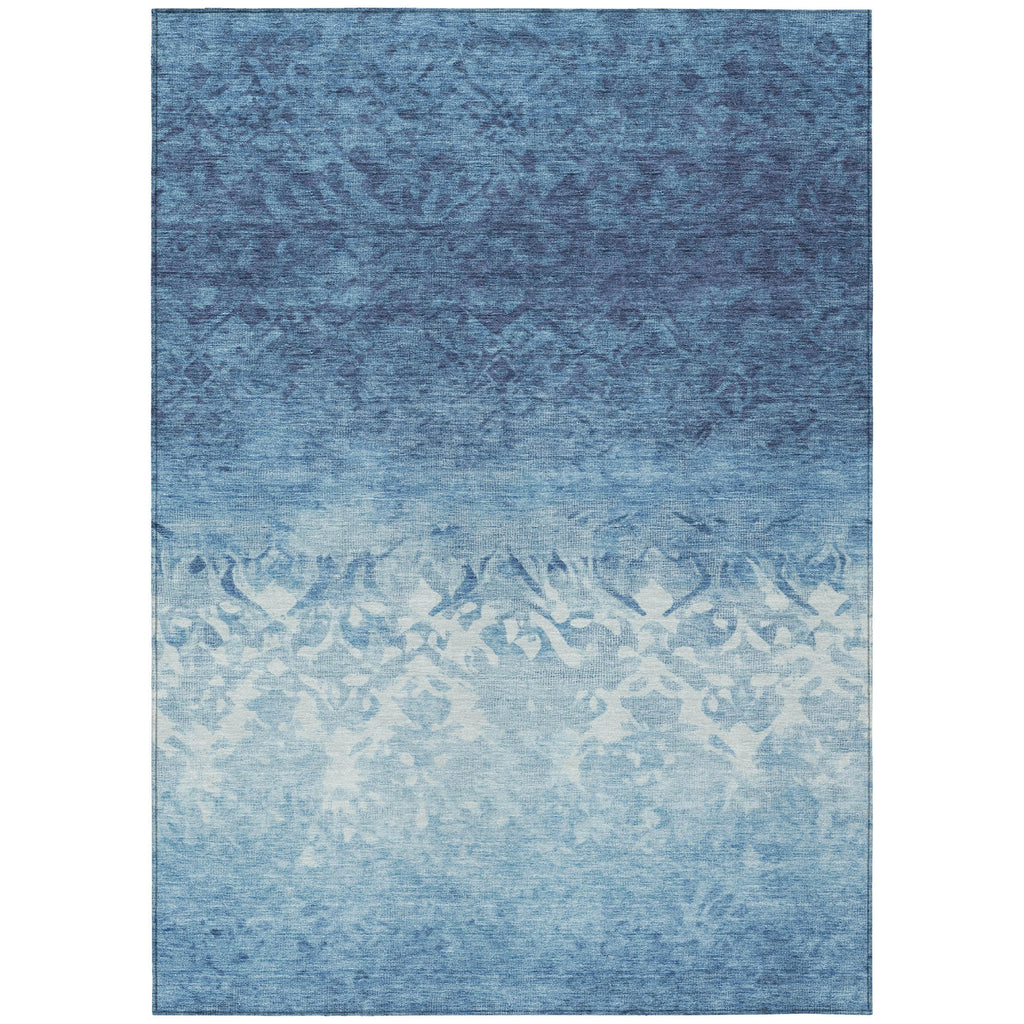Piper Looms Chantille Damask ACN1959 Denim Machine Washable Area Rug main image