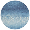 Piper Looms Chantille Damask ACN1959 Denim Machine Washable Area Rug Round Main Image