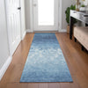 Piper Looms Chantille Damask ACN1959 Denim Machine Washable Area Rug Runner Lifestyle Image Feature