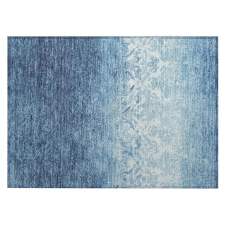 Piper Looms Chantille Damask ACN1959 Denim Machine Washable Area Rug Scatter Main Image