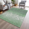Piper Looms Chantille Damask ACN1959 Green Machine Washable Area Rug Lifestyle Image Feature