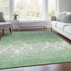 Piper Looms Chantille Damask ACN1959 Green Machine Washable Area Rug Lifestyle Image Feature