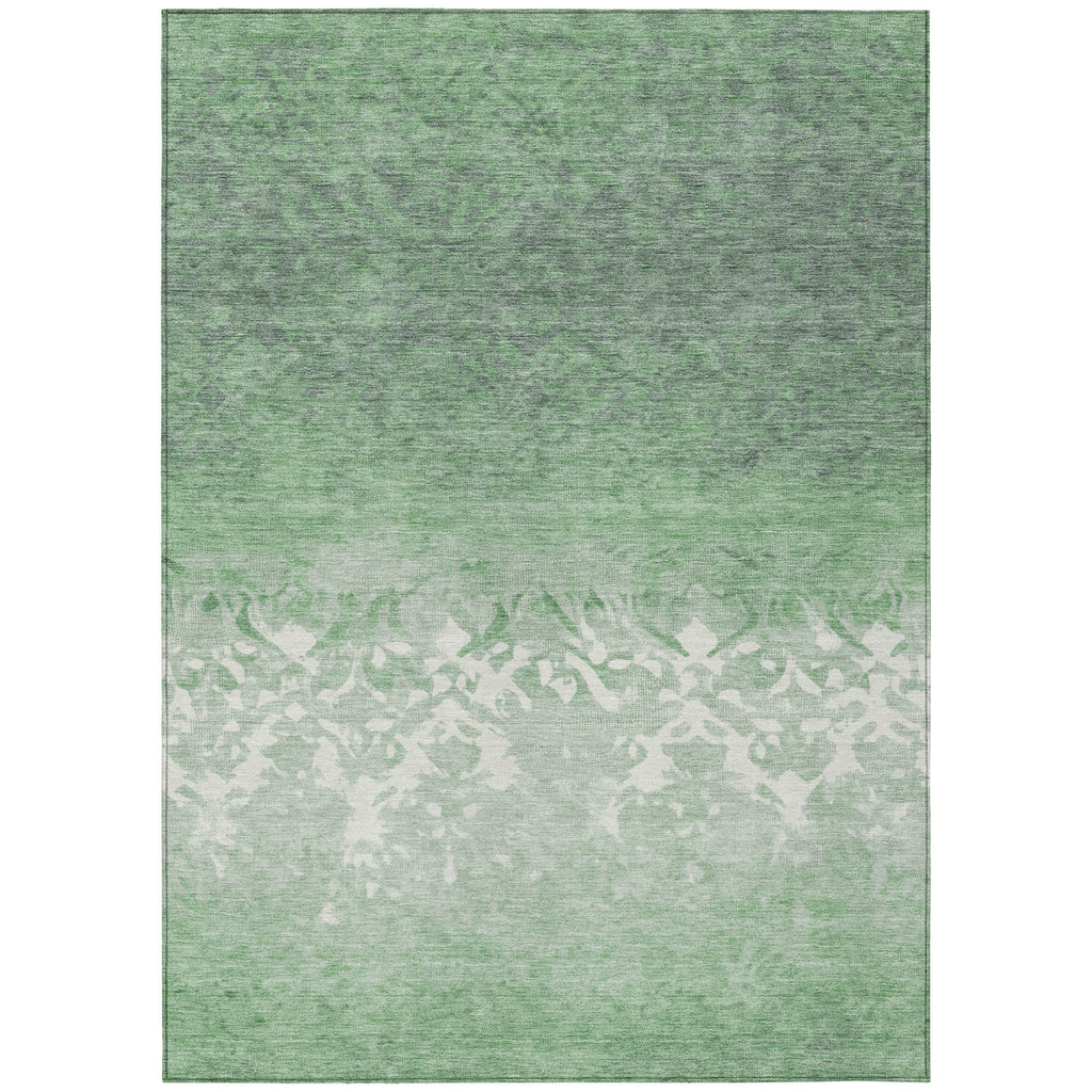 Piper Looms Chantille Damask ACN1959 Green Machine Washable Area Rug main image