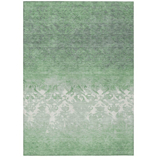 Piper Looms Chantille Damask ACN1959 Green Machine Washable Area Rug main image