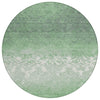 Piper Looms Chantille Damask ACN1959 Green Machine Washable Area Rug Round Main Image