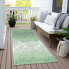 Piper Looms Chantille Damask ACN1959 Green Machine Washable Area Rug Runner Outdoor Lifestyle Image Feature