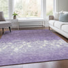 Piper Looms Chantille Damask ACN1959 Purple Machine Washable Area Rug Lifestyle Image Feature