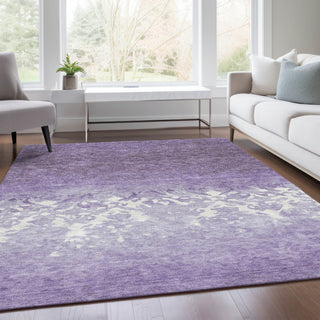 Piper Looms Chantille Damask ACN1959 Purple Machine Washable Area Rug Lifestyle Image Feature