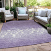 Piper Looms Chantille Damask ACN1959 Purple Machine Washable Area Rug Outdoor Lifestyle Image Feature