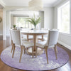 Piper Looms Chantille Damask ACN1959 Purple Machine Washable Area Rug Round Lifestyle Image Feature