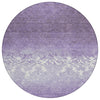 Piper Looms Chantille Damask ACN1959 Purple Machine Washable Area Rug Round Main Image