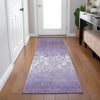 Piper Looms Chantille Damask ACN1959 Purple Machine Washable Area Rug Runner Lifestyle Image Feature