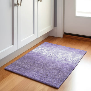 Piper Looms Chantille Damask ACN1959 Purple Machine Washable Area Rug Scatter Lifestyle Image Feature