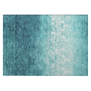 Piper Looms Chantille Damask ACN1959 Teal Machine Washable Area Rug Scatter Main Image