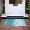 Piper Looms Chantille Damask ACN1959 Teal Machine Washable Area Rug Scatter Outdoor Lifestyle Image Feature
