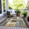 Piper Looms Chantille Geometric ACN1960 Black Machine Washable Area Rug Outdoor Lifestyle Image Feature