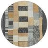Piper Looms Chantille Geometric ACN1960 Black Machine Washable Area Rug Round Main Image