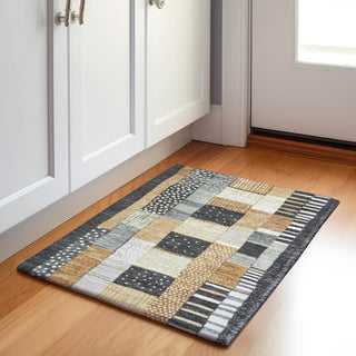 Piper Looms Chantille Geometric ACN1960 Black Machine Washable Area Rug Scatter Lifestyle Image Feature