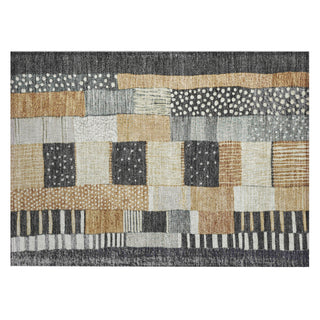 Piper Looms Chantille Geometric ACN1960 Black Machine Washable Area Rug Scatter Main Image