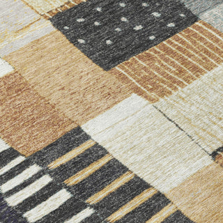 Piper Looms Chantille Geometric ACN1960 Black Machine Washable Area Rug Swatch Image