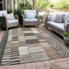 Piper Looms Chantille Geometric ACN1960 Brown Machine Washable Area Rug Outdoor Lifestyle Image Feature