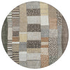 Piper Looms Chantille Geometric ACN1960 Brown Machine Washable Area Rug Round Main Image