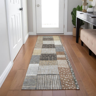 Piper Looms Chantille Geometric ACN1960 Brown Machine Washable Area Rug Runner Lifestyle Image Feature