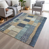 Piper Looms Chantille Geometric ACN1960 Navy Machine Washable Area Rug Lifestyle Image Feature