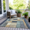 Piper Looms Chantille Geometric ACN1960 Navy Machine Washable Area Rug Outdoor Lifestyle Image Feature