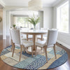 Piper Looms Chantille Geometric ACN1960 Navy Machine Washable Area Rug Round Lifestyle Image Feature