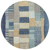 Piper Looms Chantille Geometric ACN1960 Navy Machine Washable Area Rug Round Main Image