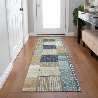 Piper Looms Chantille Geometric ACN1960 Navy Machine Washable Area Rug Runner Lifestyle Image Feature