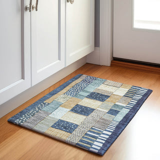 Piper Looms Chantille Geometric ACN1960 Navy Machine Washable Area Rug Scatter Lifestyle Image Feature