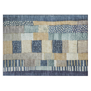 Piper Looms Chantille Geometric ACN1960 Navy Machine Washable Area Rug Scatter Main Image