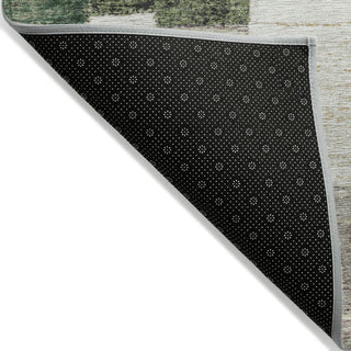 Piper Looms Chantille Geometric ACN1960 Olive Machine Washable Area Rug Backing Image