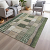 Piper Looms Chantille Geometric ACN1960 Olive Machine Washable Area Rug Lifestyle Image Feature