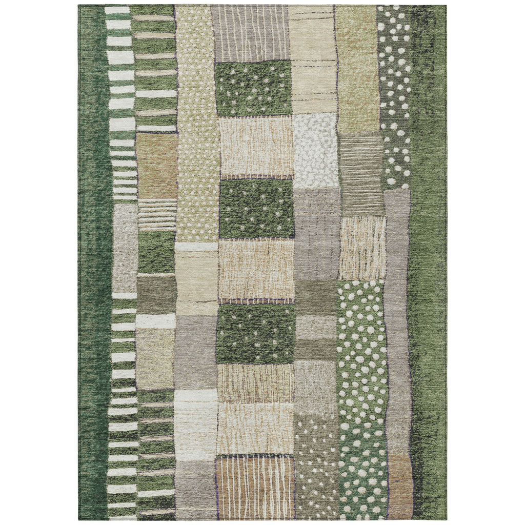 Piper Looms Chantille Geometric ACN1960 Olive Machine Washable Area Rug main image