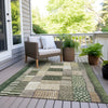 Piper Looms Chantille Geometric ACN1960 Olive Machine Washable Area Rug Outdoor Lifestyle Image Feature